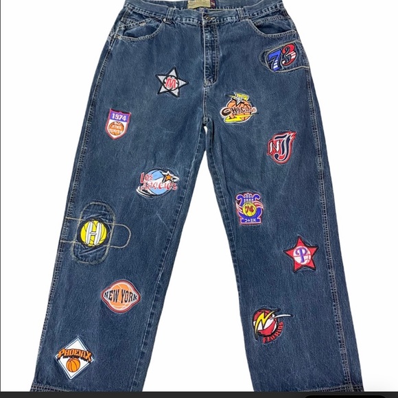 Dtek Vintage NBA Allstar Patchwork Jeans 38x34 - Picture 1 of 4